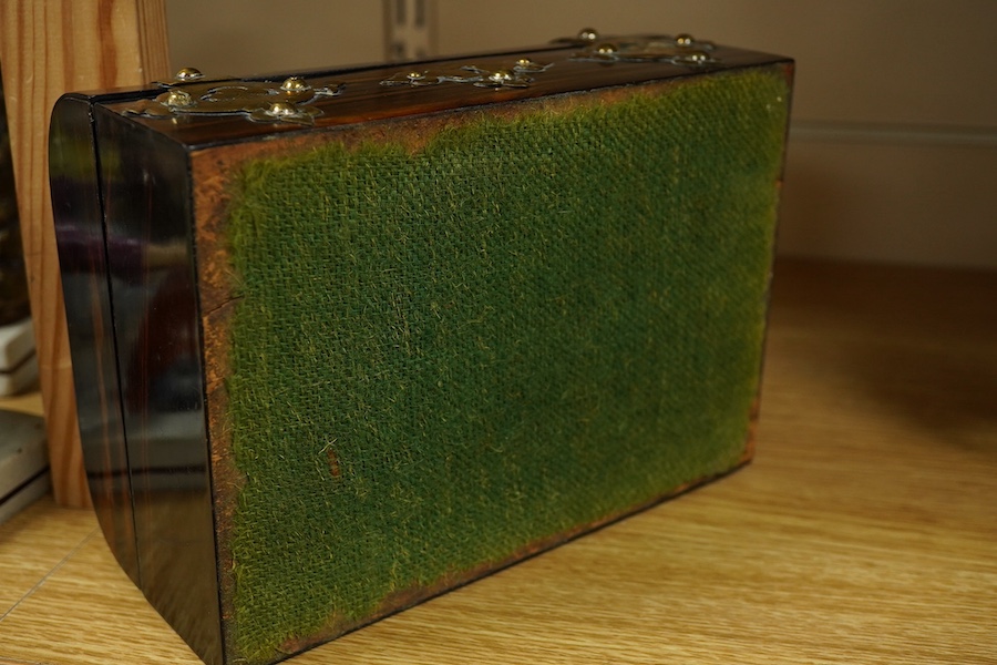 A Victorian coromandel jewellery box with engraved 